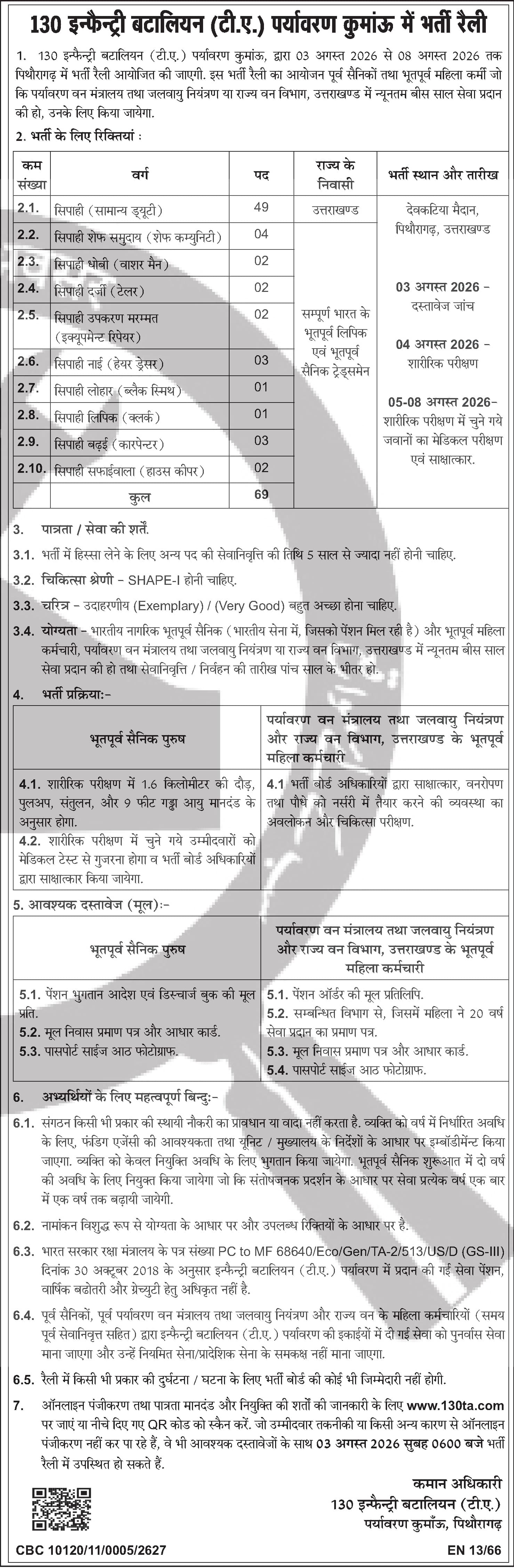 130 Electrician and Technical Staff Recruitment at PGCIL Uttarakhand 2026 — official Employment News notification (PGCIL/130 Electrician Recruitment 2026)