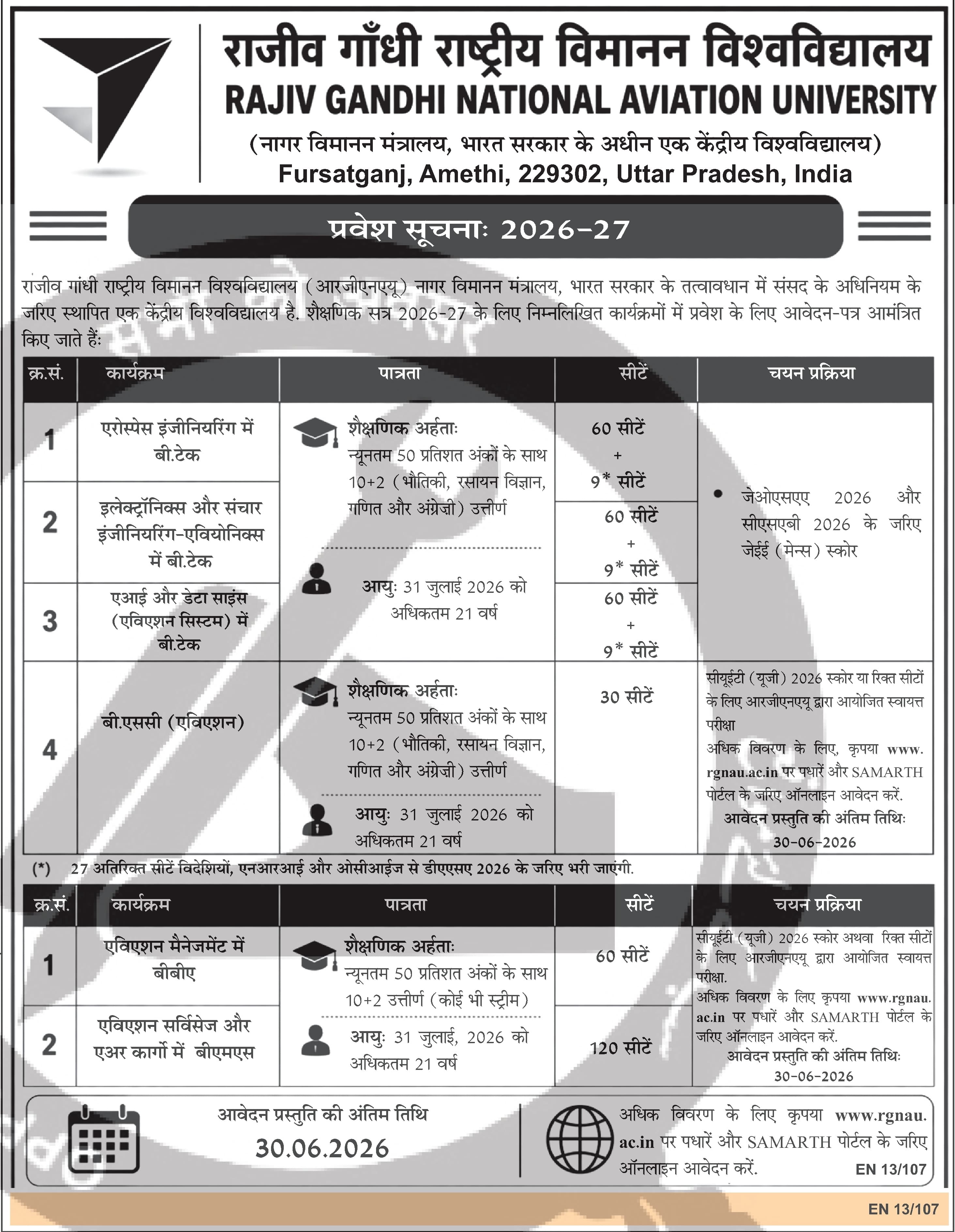 RGNUL Recruitment 2026-27: Assistant Professor & Administrative Posts — official Employment News notification (EN 131/07)